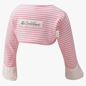 ScratchSleeves baby girls' stay-on scratch mitts pink & white 9-12 Month Eczema